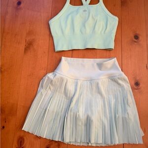 ALO Yoga Light Blue Skirt Set Speramint